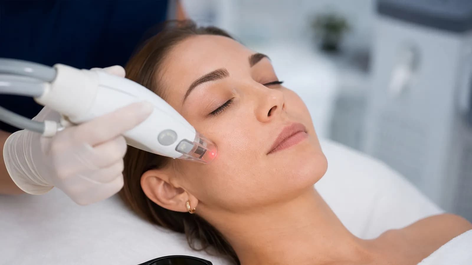 CO2 laser resurfacing treatment in a dermatology office