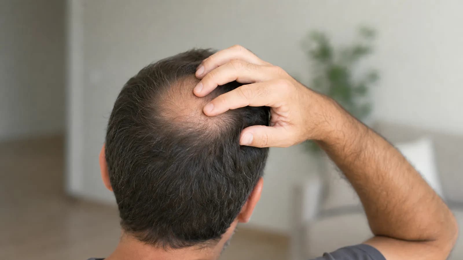 Scalp examination for hair loss evaluation at a dermatology clinic
